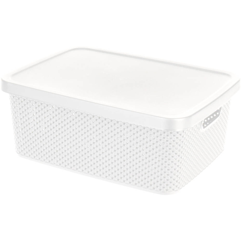 Storagesolutions Plastová krabice s uzavíratelným víkem, 13 l, bílá bílý