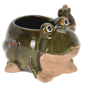 ProGarden Keramický květináč, žába, 15 x 11 cm vícebarevná