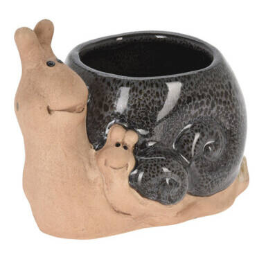 ProGarden Porcelánový květináč, šnek, 15 x 11 cm vícebarevná