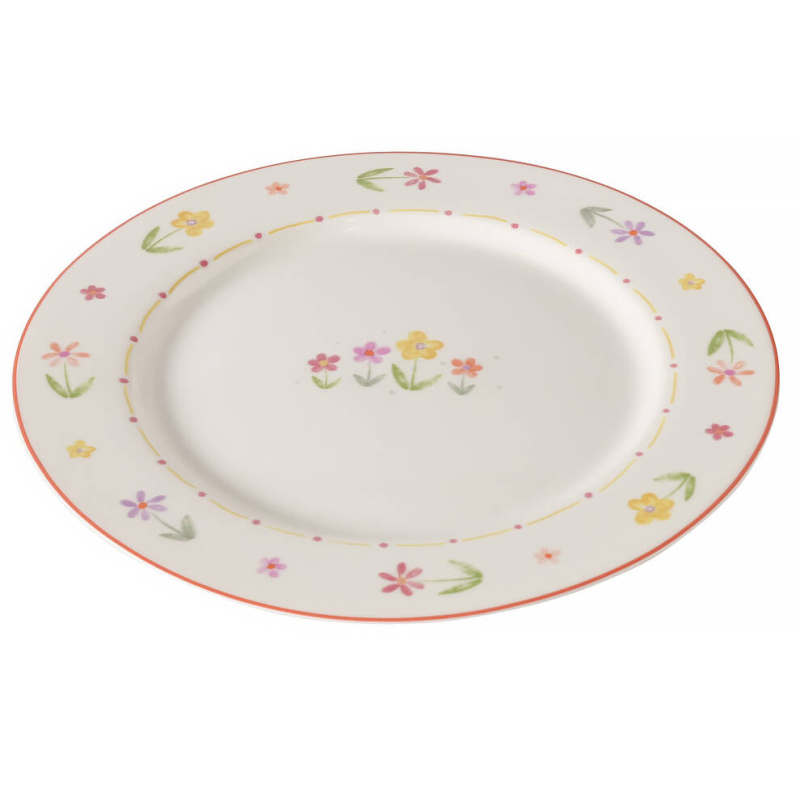 Boltze Home Obědový talíř s motivem květin BLÜMI, Ø 27 cm, keramický vícebarevná