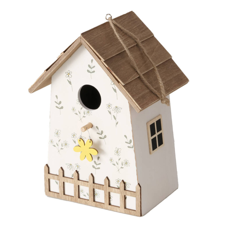 Boltze Garden Krmítko pro ptáky KAMILLE, s motivem květin, výš, 22 cm, bílé bílá