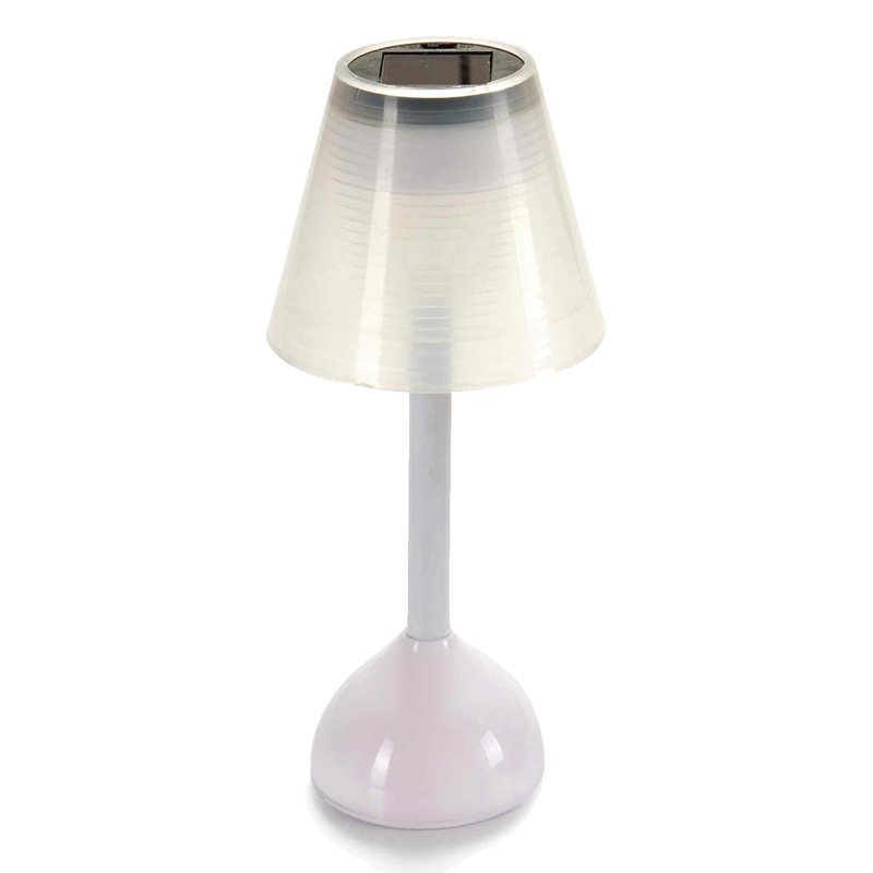 IBERGARDEN Solární zahradní stolní lampa, Ø 9,5 cm bílá