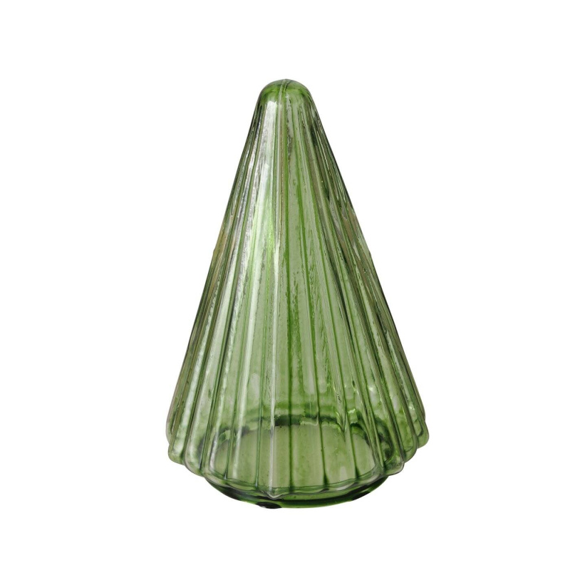 Boltze Home Vánoční stromeček TOVLA, figurka z průhledného skla, 9,5 x 6 cm zelená