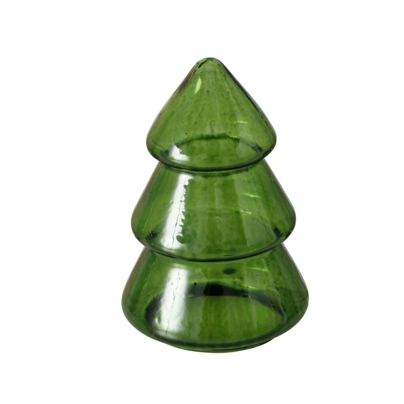 Boltze Home Vánoční stromeček TOVLA, figurka z průhledného skla, 9,5 cm, zelená barva zelená