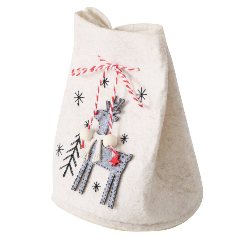 Boltze Home Pytlík na dárky z tuhého materiálu JOY, výš, 14,5 cm, krémový bílá