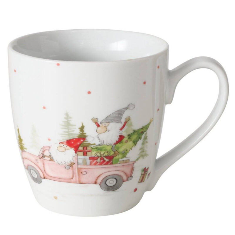 Boltze Home Velký hrnek s vánočním motivem CARRIE, 480 ml bílá