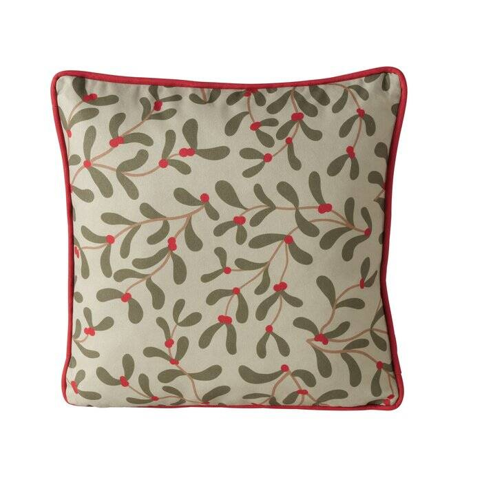 Boltze Home Dekorační polštář MISTLETOE, 45 x 45 cm, khaki vícebarevná