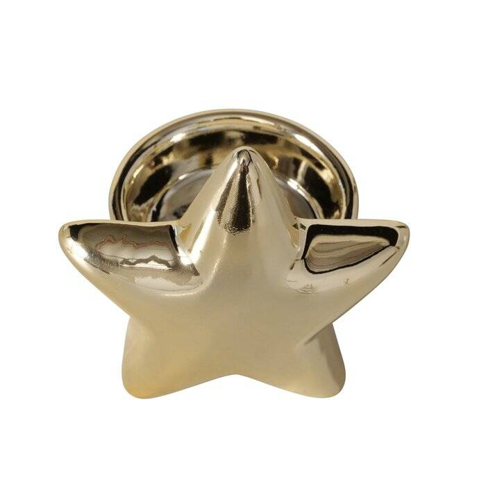 Boltze Home Porcelánový svícen na tealight ULANDA, zlatý zlatá