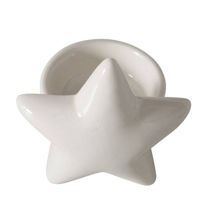 Boltze Home Porcelánový svícen na tealight ULANDA, bílý bílá