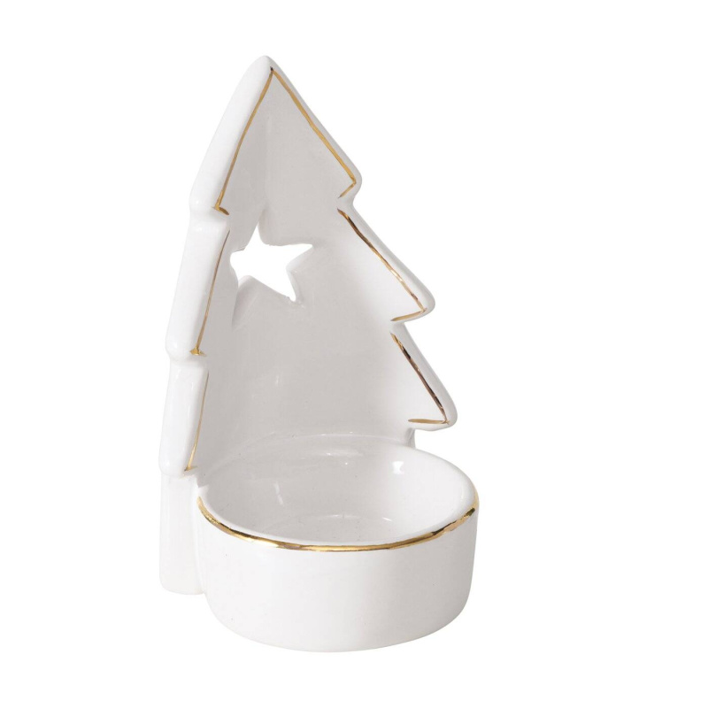 Boltze Home Keramický svícen na tealight VILLE bílá