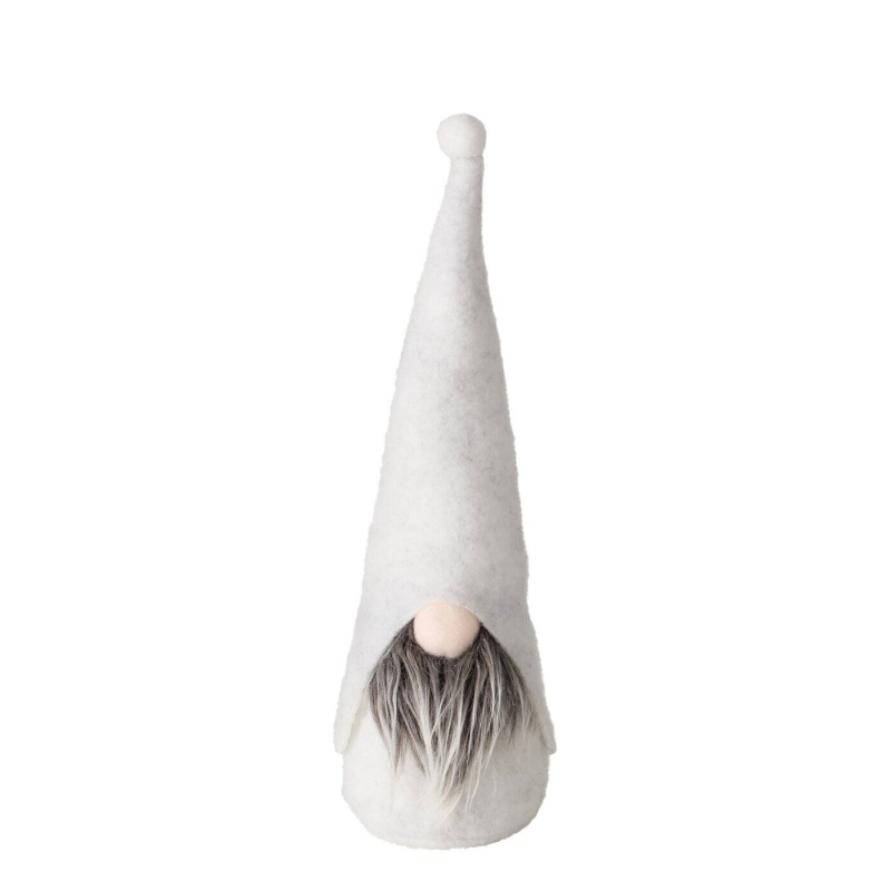 Boltze Home Textilní figurka trpaslíka HARVEST, výška 32 cm bílá