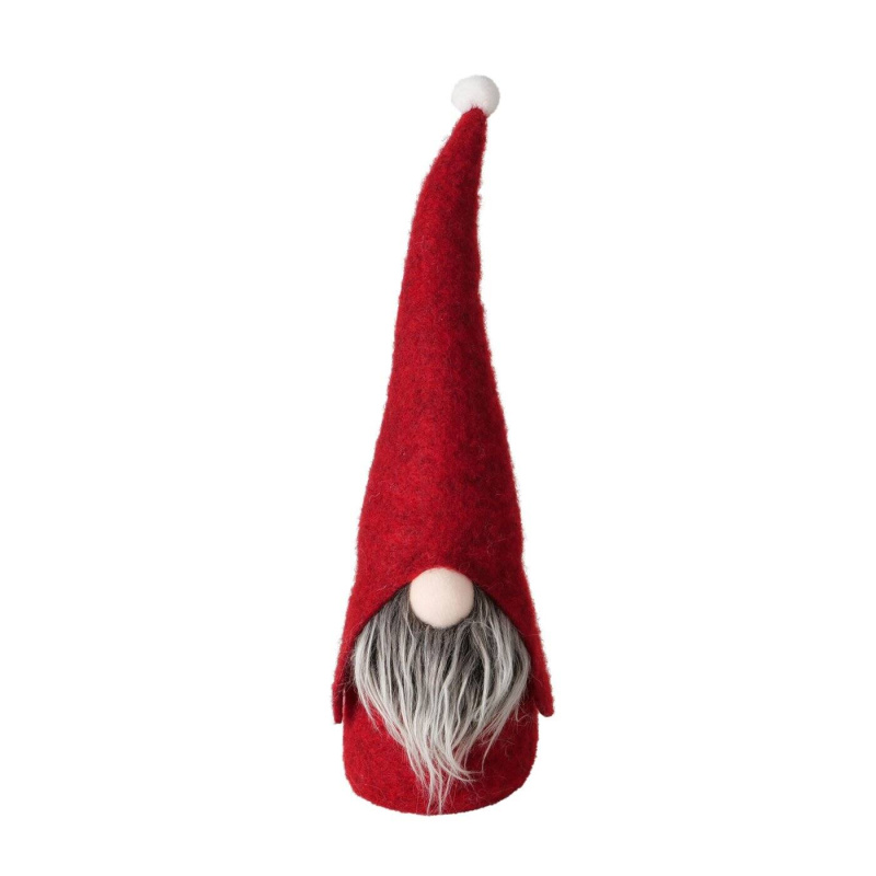 Boltze Home Textilní figurka trpaslíka HARVEST, výška 32 cm červená