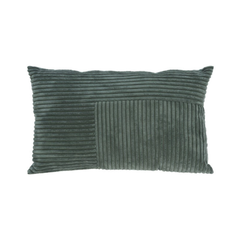 Home Styling Collection Dekorační polštář s manšestrovým patchworkem na přední straně, 30 x 50 cm modrá