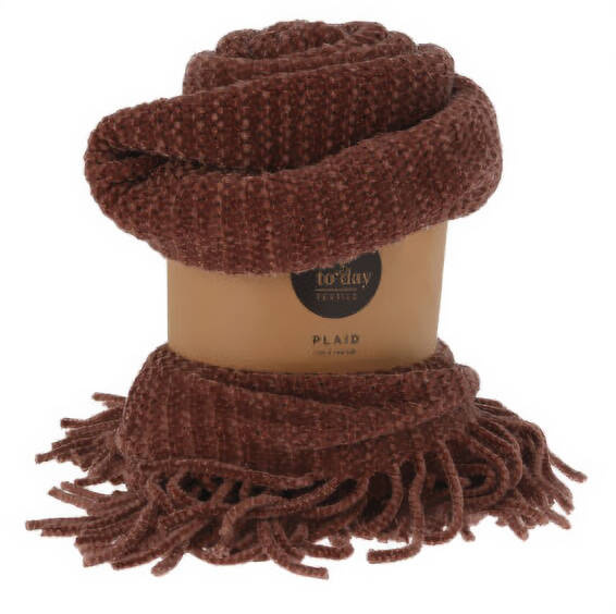 Home Styling Collection Deka boho s třásněmi, 120 x 150 cm hnědá