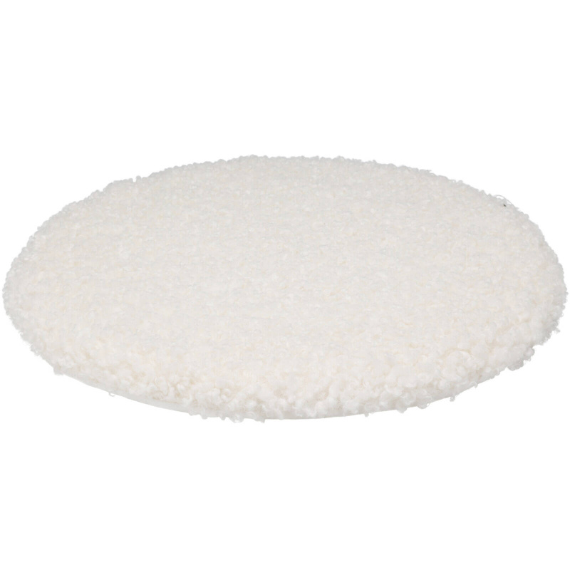 Home Styling Collection Sedací kulatý polštář TEDDY boucle, Ø 35 cm bílá