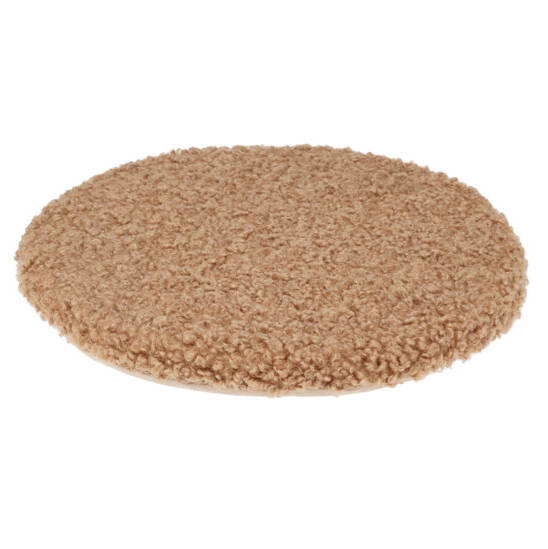 Home Styling Collection Sedací kulatý polštář TEDDY boucle, Ø 35 cm hnědá