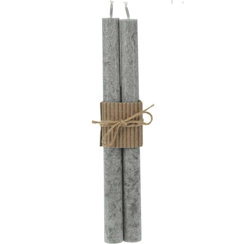 Home Styling Collection Rustikální stolní svíčky, 25 cm, šedé šedá