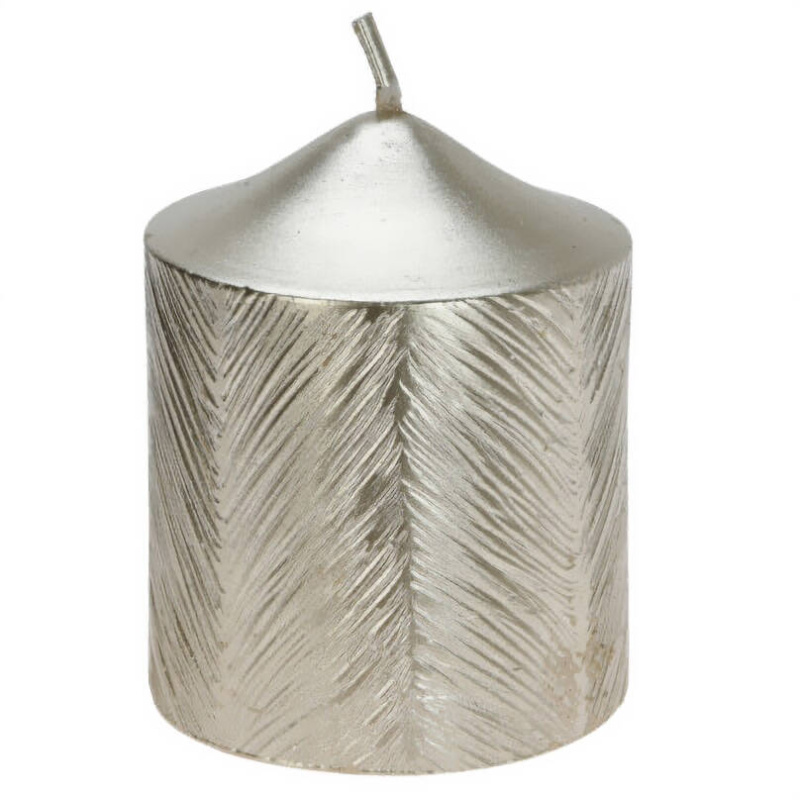Home Styling Collection Dekorační svíčka s metalickým vzorem, 5 x 6 cm zlatá