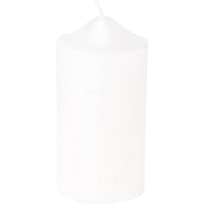 Home Styling Collection Dekorační svíčka s metalickým vzorem, 7 x 14 cm bílá