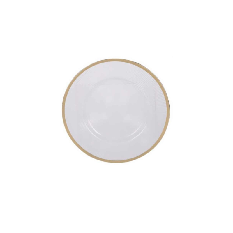 Home Styling Collection Průhledný talíř s zlatým dekorem, Ø 33 cm bílá