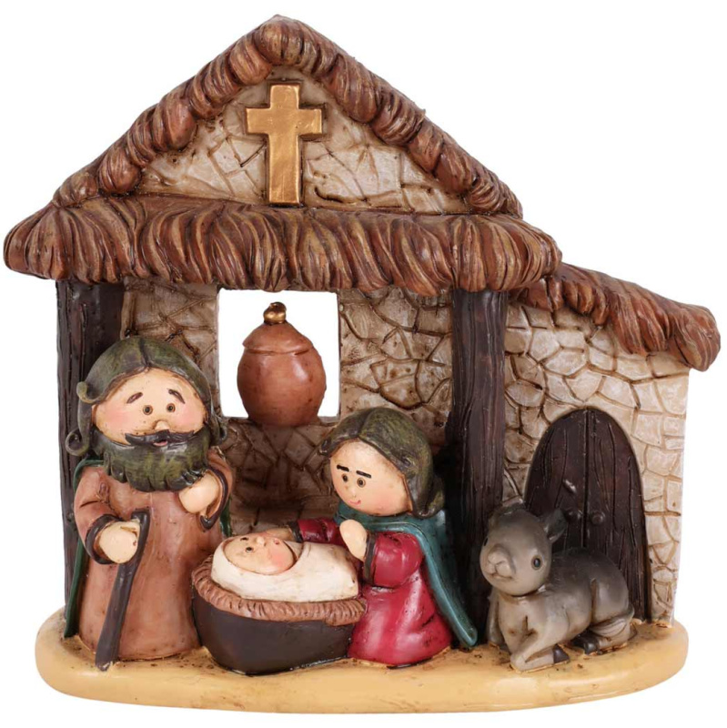 Home Styling Collection Malá vánoční scéna, 15 cm hnědá