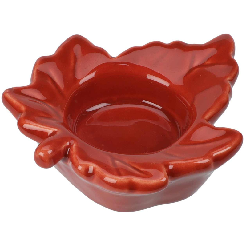 Home Styling Collection Svícen na čajovou svíčku Javorový list červená