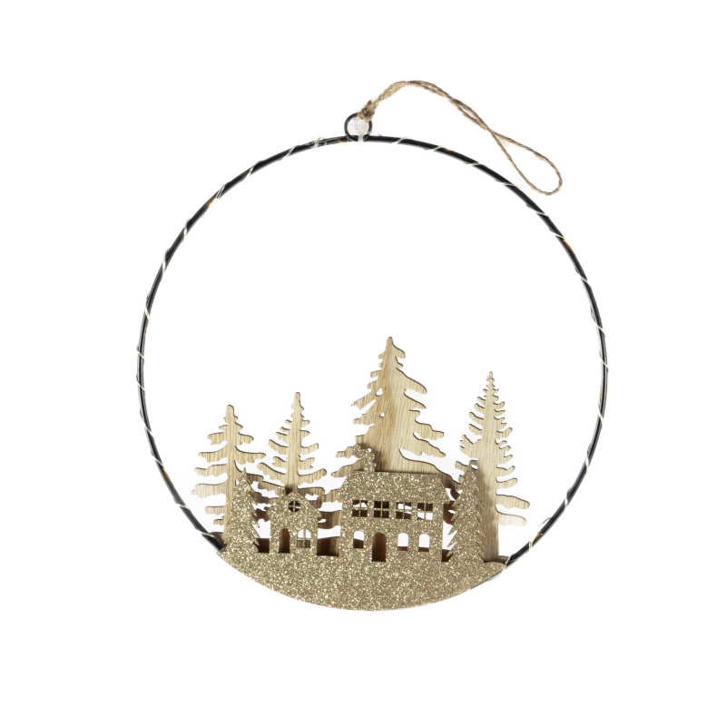 Home Styling Collection Dekorativní vánoční LED závěs, Ø 20 cm béžová