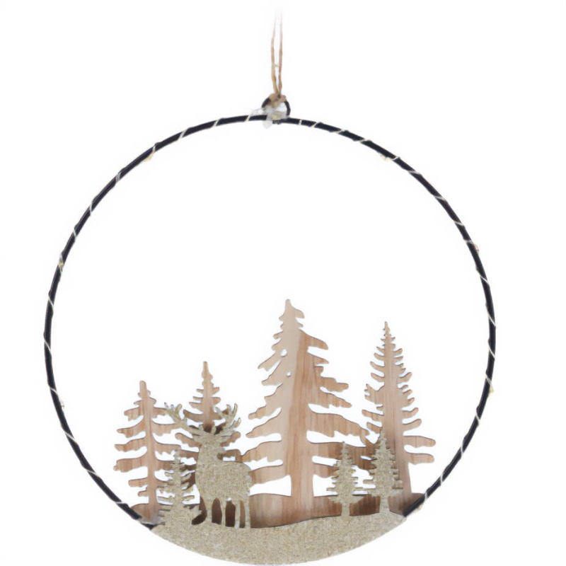 Home Styling Collection Dekorativní vánoční LED k zavěšení, sob, Ø 20 cm béžová