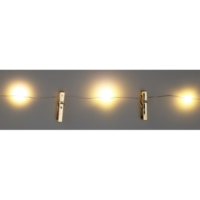 Home Styling Collection LED světelný řetěz s ozdobnými kolíčky, 230 cm, zlatý zlatý