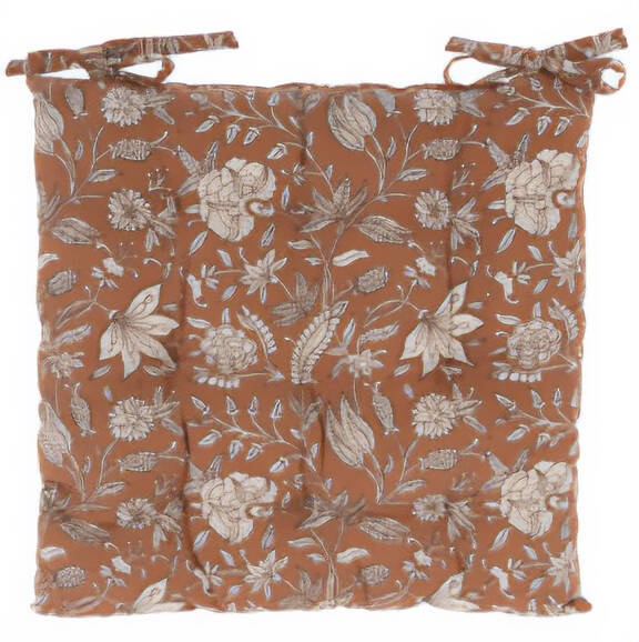 Home Styling Collection Sedací polštář, květinový vzor, ​​100% bavlna, 40 x 40 cm červená