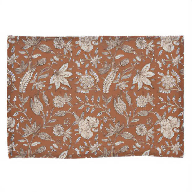 Home Styling Collection Bavlněná podložka pod talíř, květinový vzor, 45 x 30 cm červená