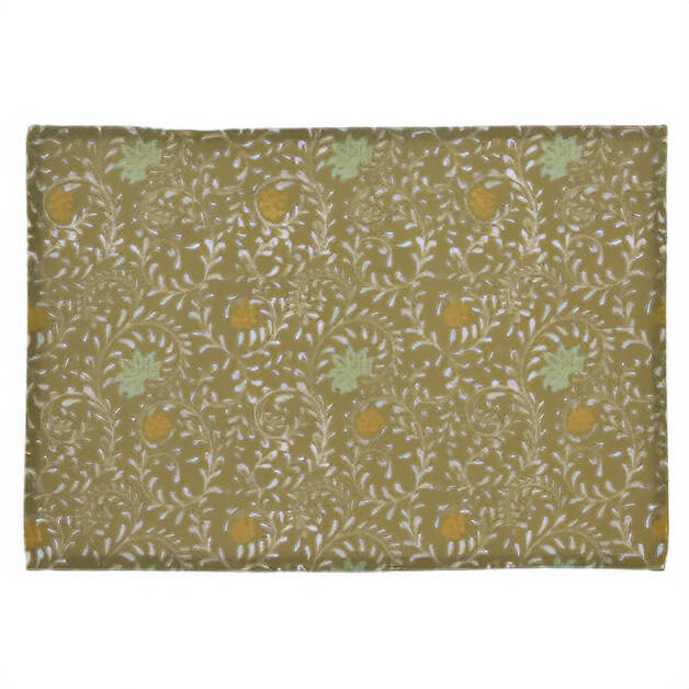 Home Styling Collection Bavlněná podložka pod talíř, květinový vzor, 45 x 30 cm zelená