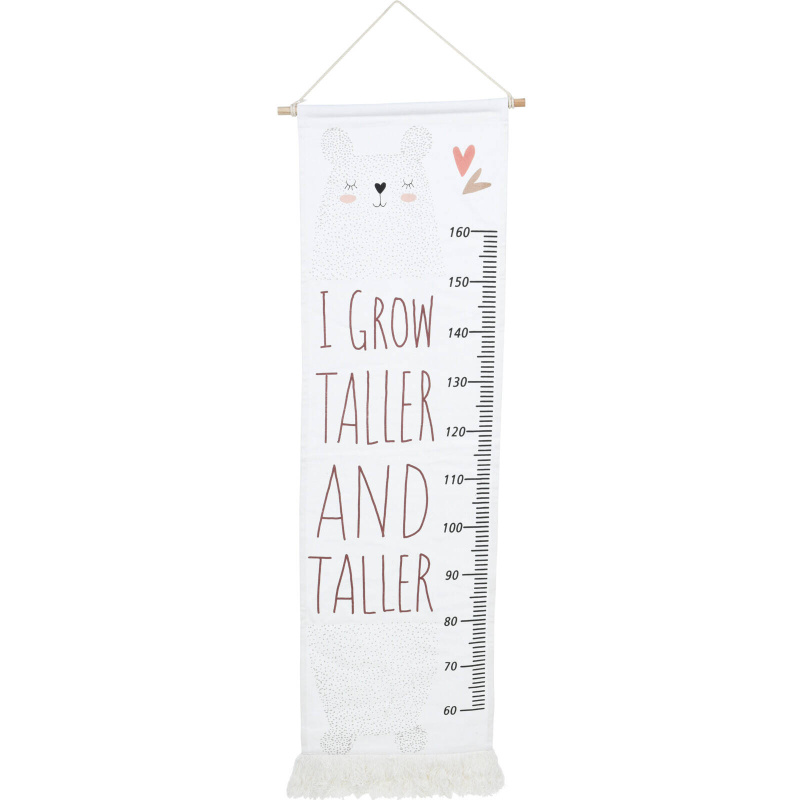 Home Styling Collection Nástěnná tabulka výšky s třásněmi, do výšky 160 cm, 40 x 140 cm bílá