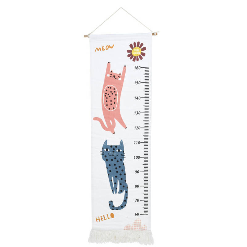 Home Styling Collection Nástěnná tabulka výšky s třásněmi, do výšky 160 cm, 40 x 140 cm bílá