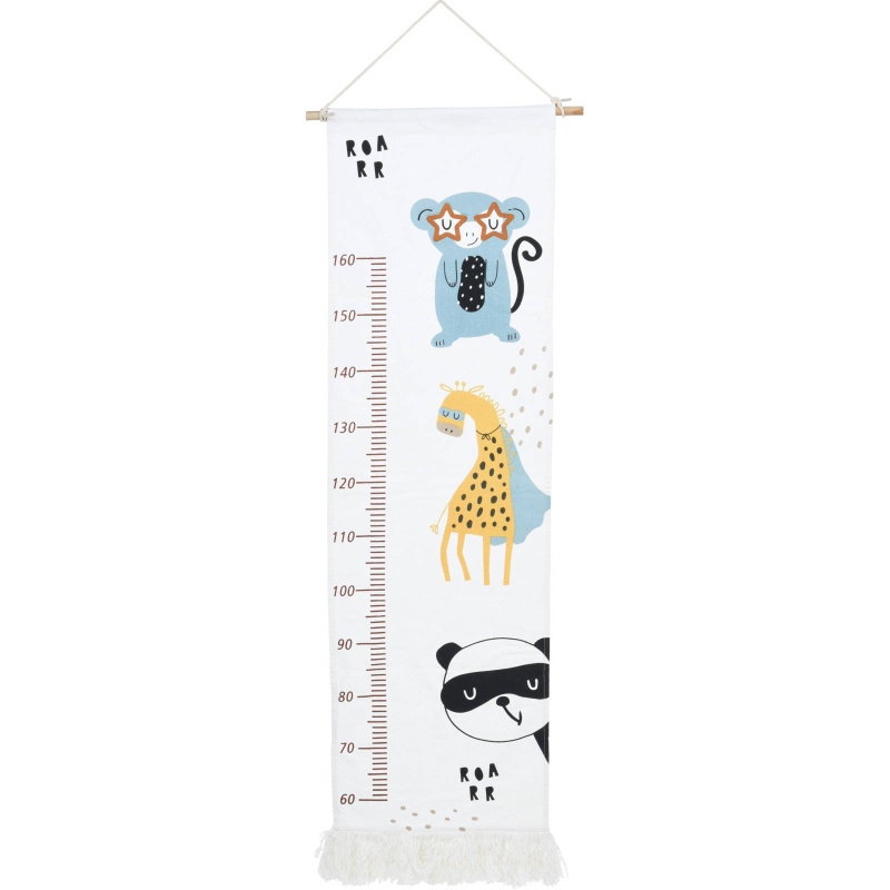 Home Styling Collection Nástěnná tabulka výšky s třásněmi, do výšky 160 cm, 40 x 140 cm bílá