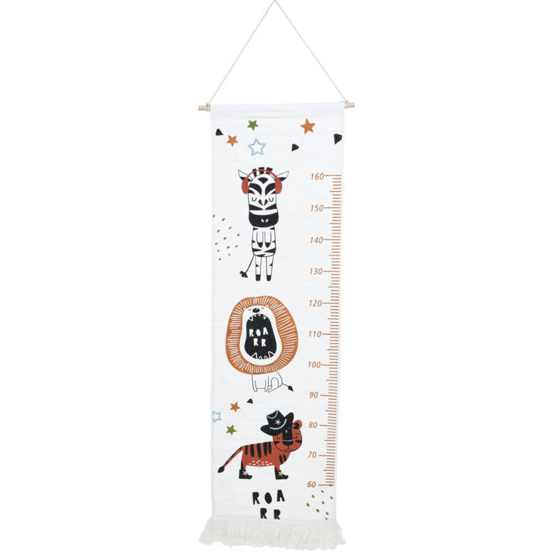 Home Styling Collection Nástěnná tabulka výšky s třásněmi, do výšky 160 cm, 40 x 140 cm bílá
