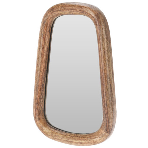 Home Styling Collection Malé oválné zrcadlo v mangovém dřevěném rámu hnědá