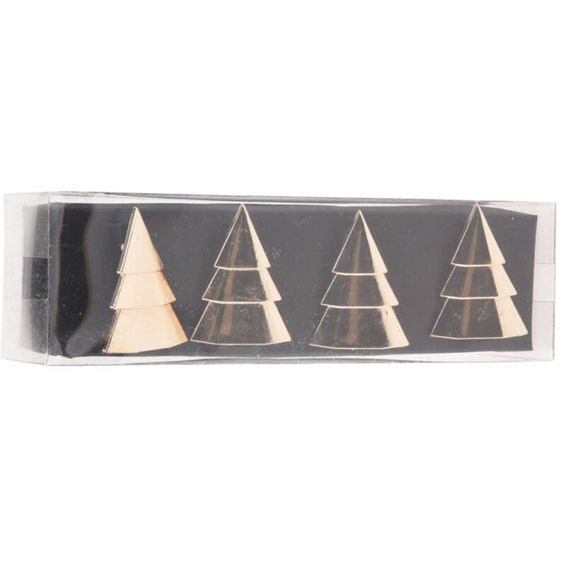 Home Styling Collection Zlaté kroužky na ubrousky s vánočním motivem, 4 ks, měděná barva