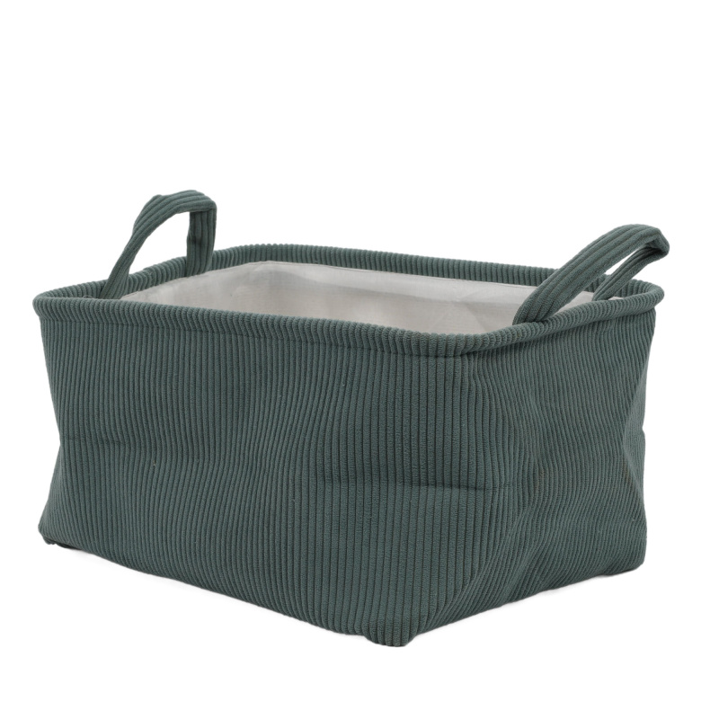 Home Styling Collection Úložný košík s držáky, polyester, 35 x 25 x 20 cm zelená