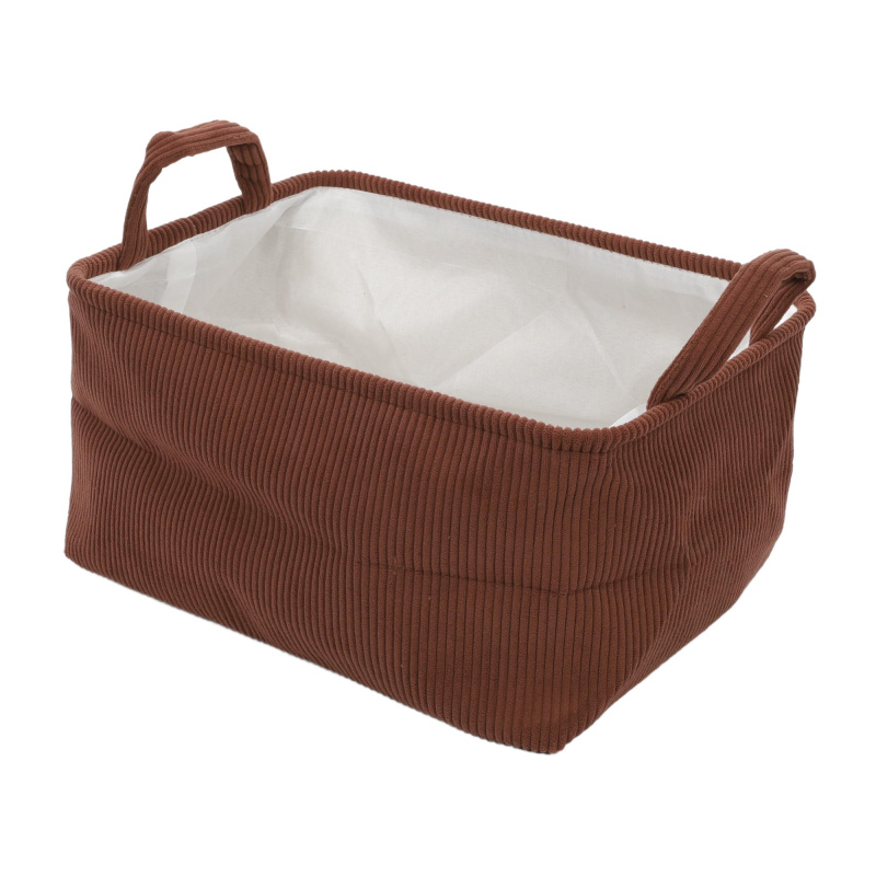 Home Styling Collection Úložný košík s držáky, polyester, 35 x 25 x 20 cm hnědá