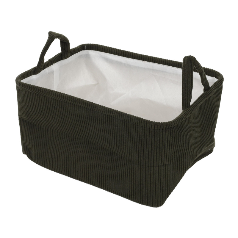 Home Styling Collection Úložný košík s držáky, polyester, 35 x 25 x 20 cm zelená