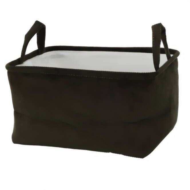 Home Styling Collection Úložný košík s držáky, polyester, 40 x 29 x 22 cm zelená