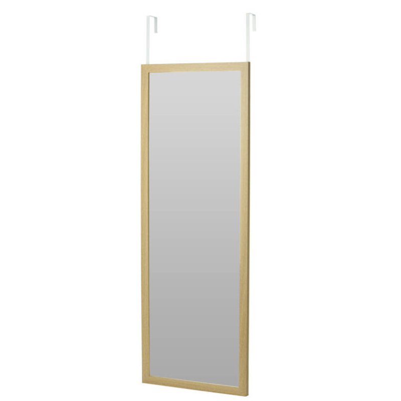 Home Styling Collection Velké nástěnné zrcadlo na dveře, rám MDF, 34 x 94 cm béžová
