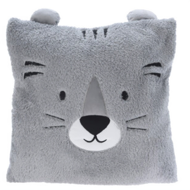 Home Styling Collection Plyšový polštářek ANIMAL, s ušima, 43 x 43 cm šedá