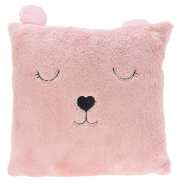 Home Styling Collection Plyšový polštářek ANIMAL, s ušima, 43 x 43 cm růžová