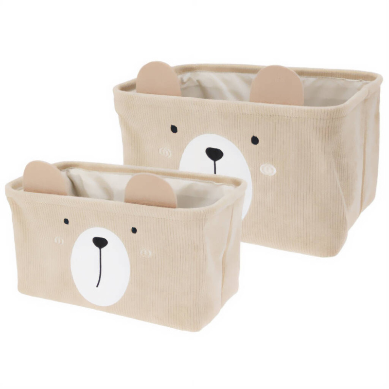Home Styling Collection Úložné koše na hračky CUTIE s ušima, manšestrové, 2 ks béžová 89817