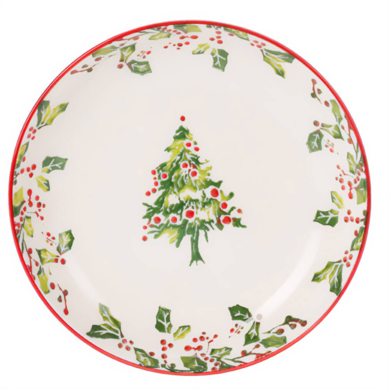 Home Styling Collection Vánoční hluboký talíř z kameniny, Ø 21 cm bílá