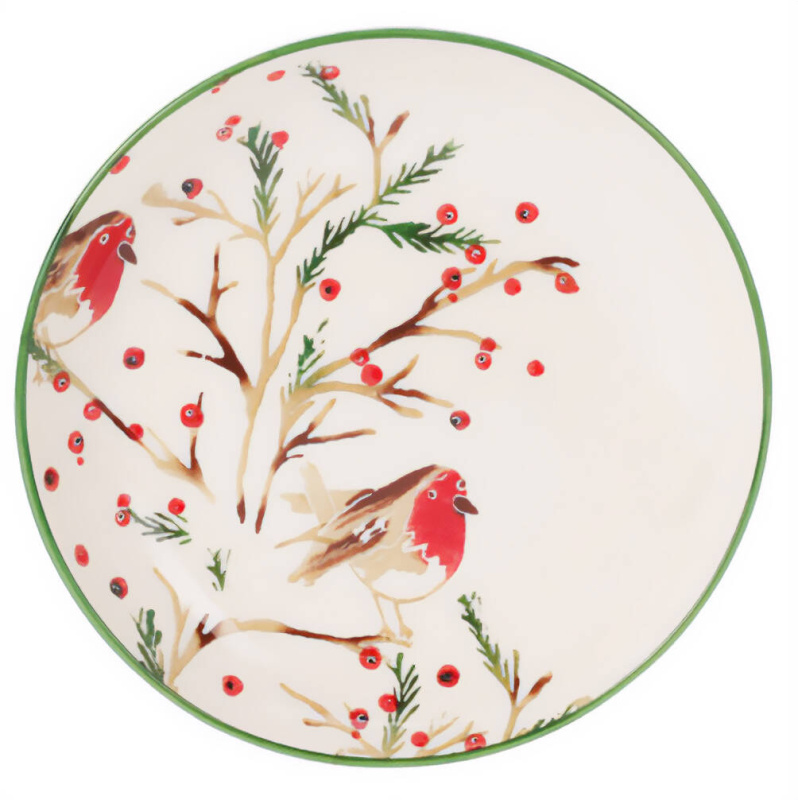 Home Styling Collection Vánoční hluboký talíř z kameniny, Ø 21 cm bílá