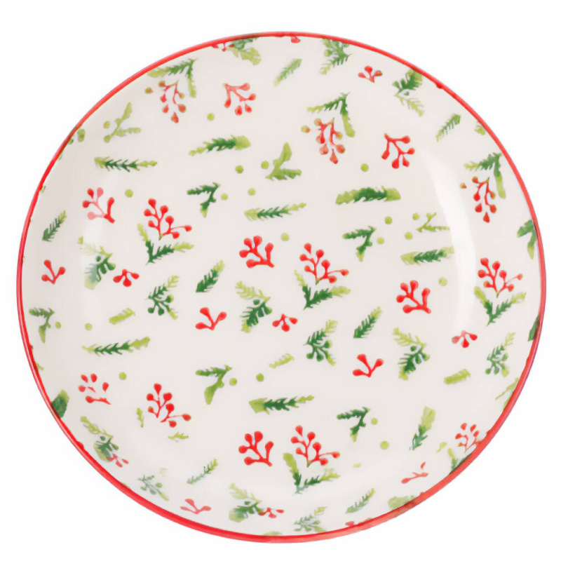 Home Styling Collection Vánoční hluboký talíř z kameniny, Ø 21 cm bílá