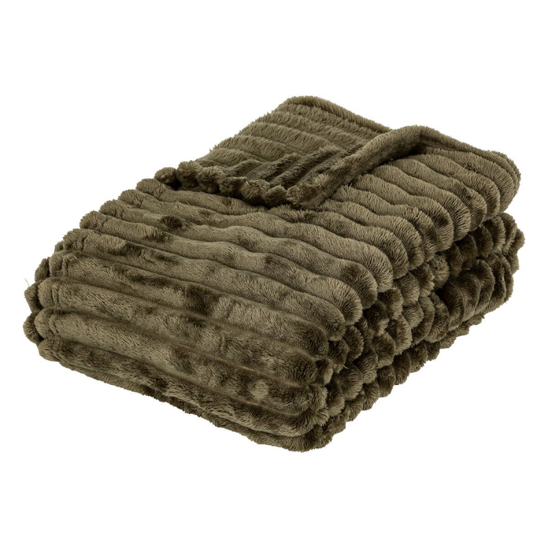 Atmosphera Pruhovaná deka ASTBOX, 130 x 170 cm, khaki zelená